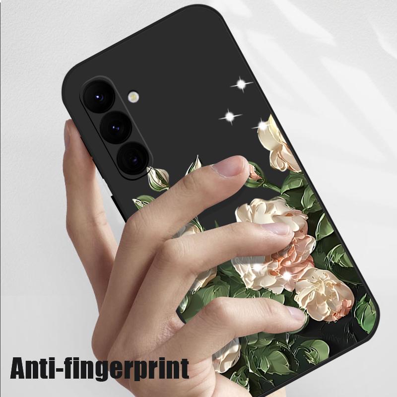 Rose Flower Paintings TPU Case For Samsung Galaxy S24 S25 FE S26 S25 S23 S22 Ultra A17 A56 A16 A55 A25 A15 A36 A54 5G Lanyard Soft Cover