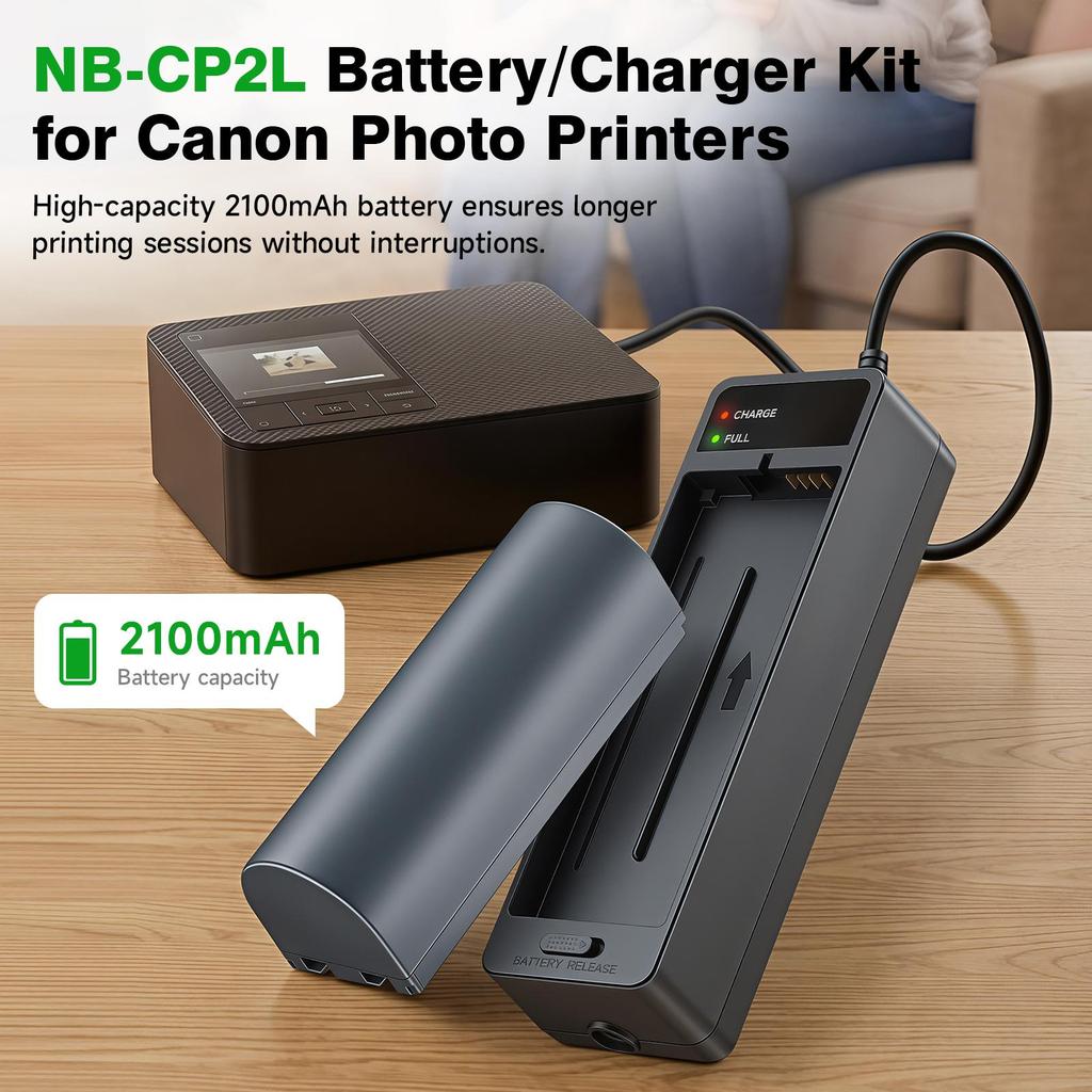 NB-CP2LH NB-CP2L 2100mAh Rechargeable Battery For Canon Photo Printer Selphy CP1500 CP1300 CP1200 CP910 CP900 CP100+LED Charger