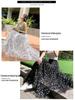 Women's High Waist Black Mesh A-line Midi Tulle Skirt
