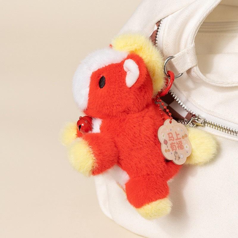 Cute Stuffed Animal Horse Key Ring Pony Bag Accessories Pendant For Women Mini Horse Keychian Plush Toy New Year Gift Small Doll