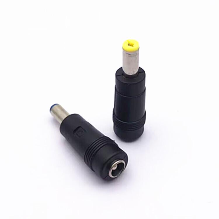 Blue Port Round Yellow Tuning Fork DC Power Adapter, 5.5*2.1mm Female to 5.5*2.1mm Male Converter Head