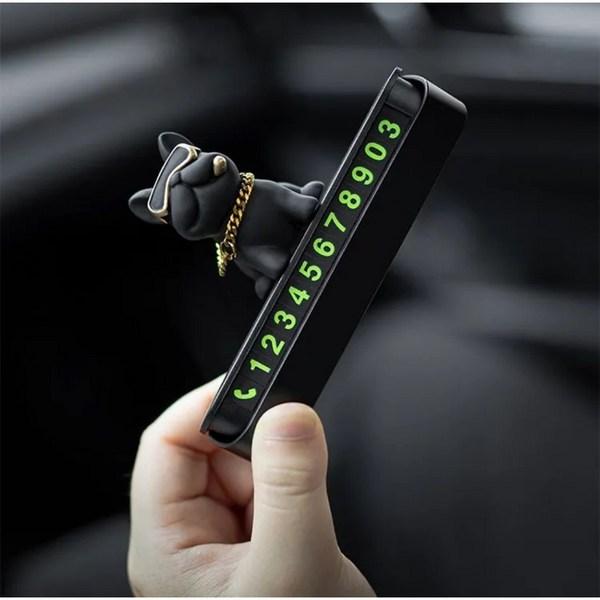 Skyminories strong adhesive bulldog couple inflatable parking license plate, husky, 1 piece,Korean car acc