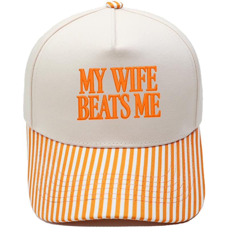 MY WIFE BEATS ME Fun embroidery color matching truck driver hat men's and women's casual sunshade baseball cap