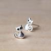 Cute Black Eyes Crystal Cat Stud Earrings for Teens Fashion Jewelry for Daily School Wear Birthday Gift for Girls