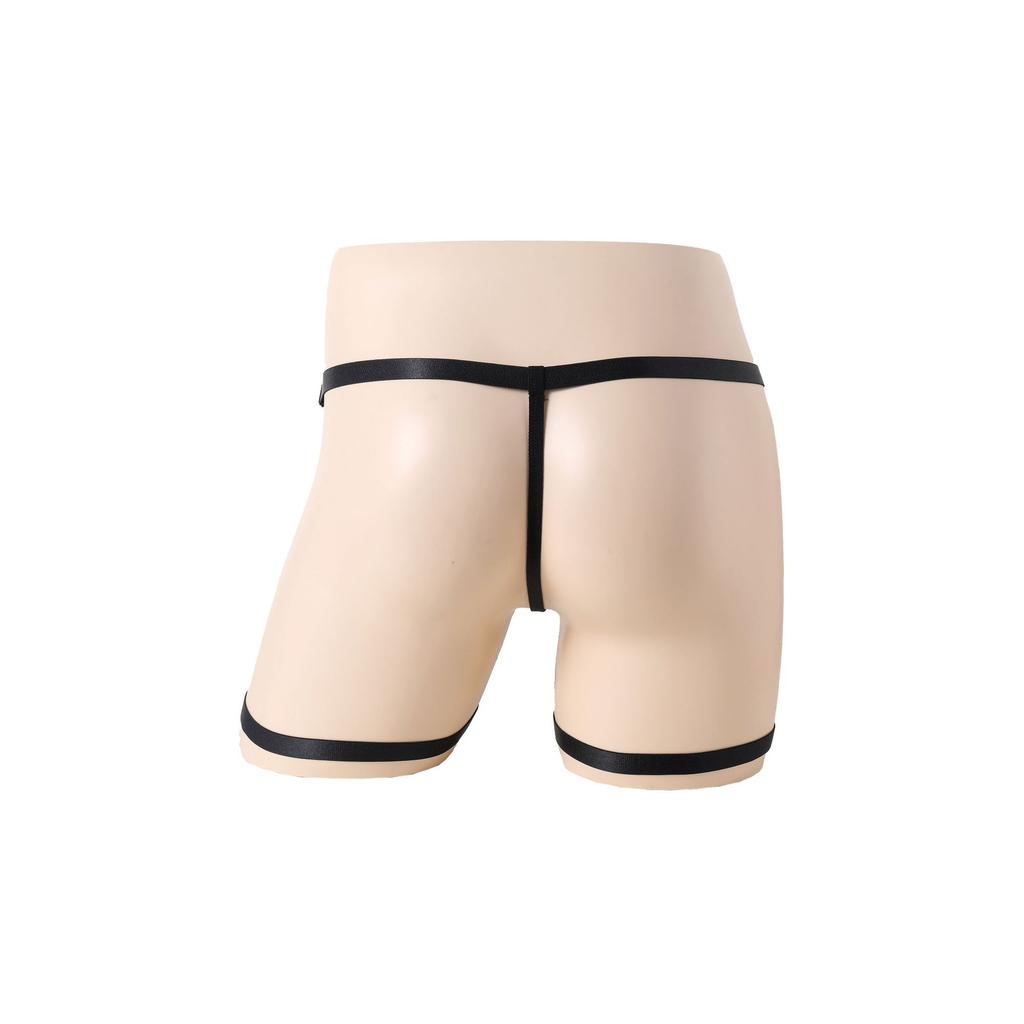 Men's sex underwear adjustable hole lace men's boxers perspective sexy men's sex thong