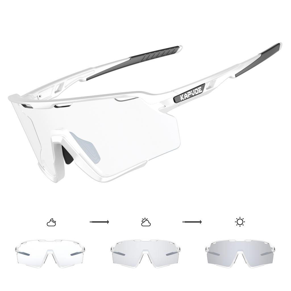 Kapvoe Photochromic Hiking Eyewear Cycling Glasses Sunglasses for Men Silver Lens Multi Color Women Bike Outdoor Riding Running