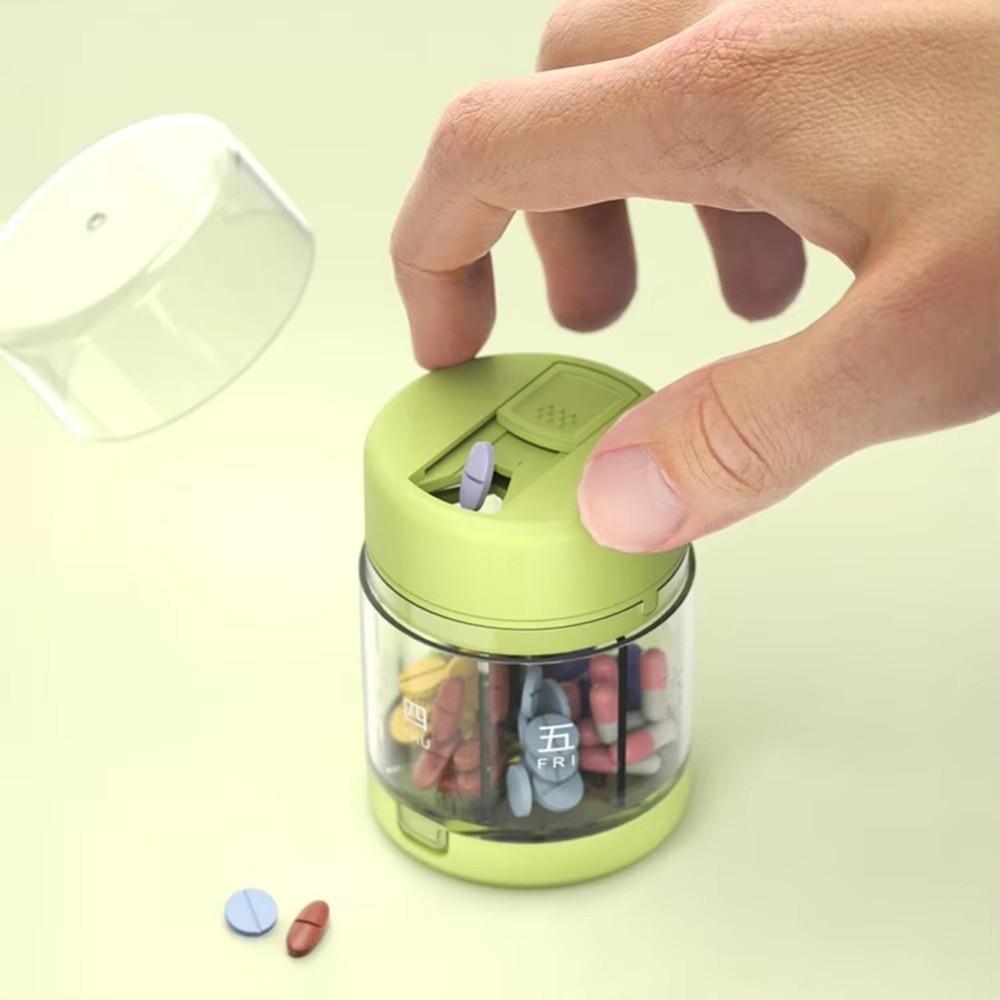 Transparent Pill Storage Box 7-Day Pill Organizer Portable Pill Cutter  for Home&Trave