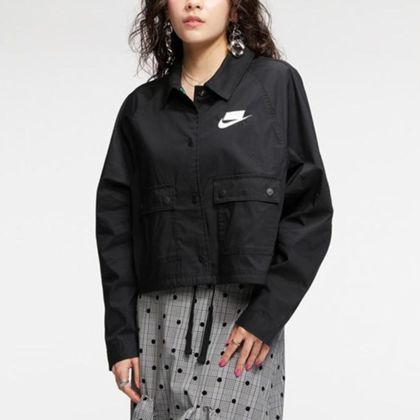 Nike Sportswear NSW Buchstabenlogo Jacke Damen Oberbekleidung Schwarz CV9032-010
