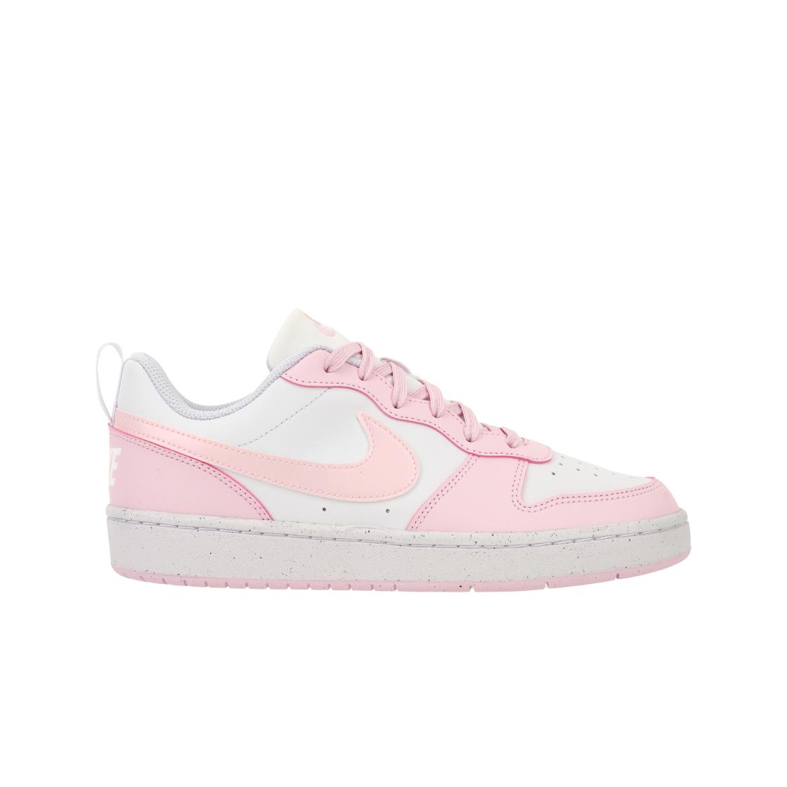 Nike Unisex Pink/White Court Borough Low Recraft Gs Foam Kids Sneakers Dv5456-105 Cm