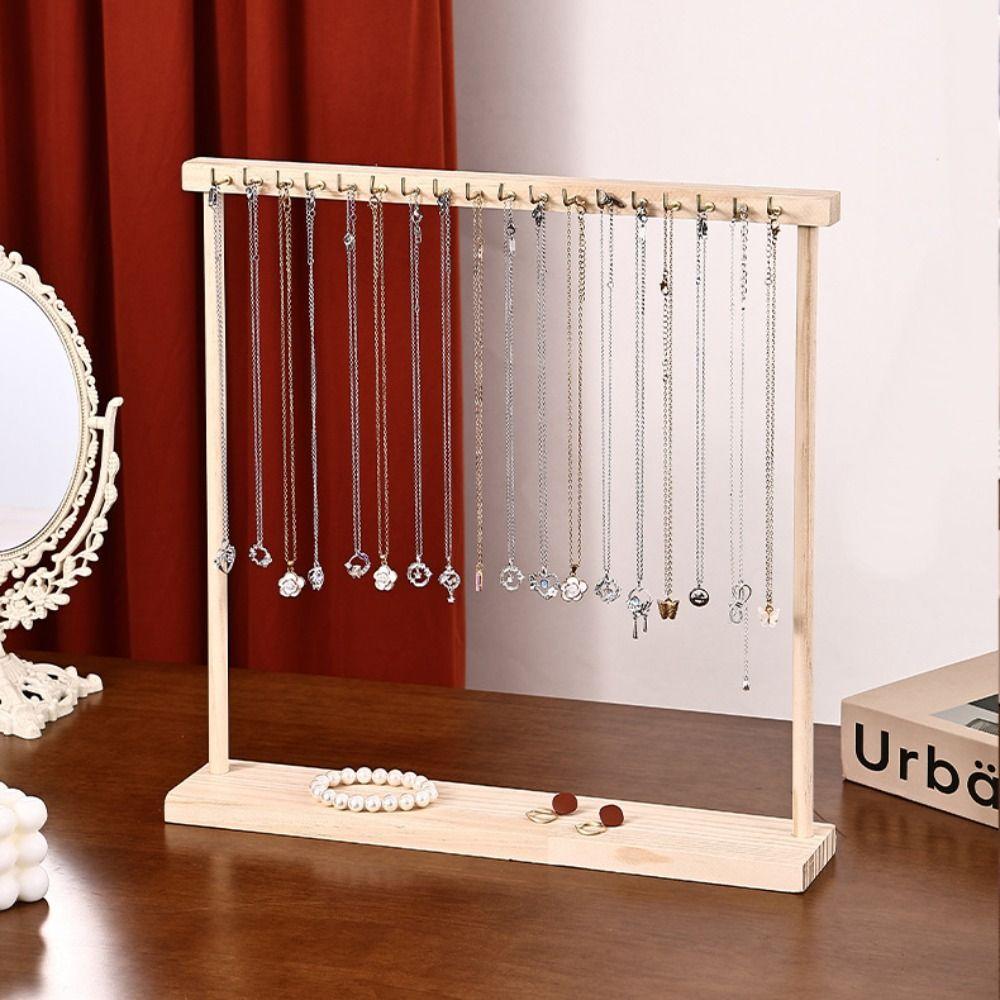 Exquisite Necklace Hanging Rack 12 /18 Hook Jewelry Jewelry Holder Simple Wood Necklace Stand  Home