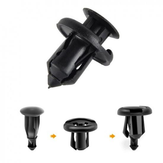 100pc 10mm Black Plastic Bumper Hood Fender Clips Rivet Fastener For Honda Pilot
