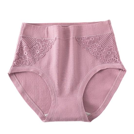 Dámské bavlněné spodní prádlo Dámské měkké strečové kalhotky s kontrolou bříška Vysoký pas Krajkové Hipster Plné krytí Kalhotky