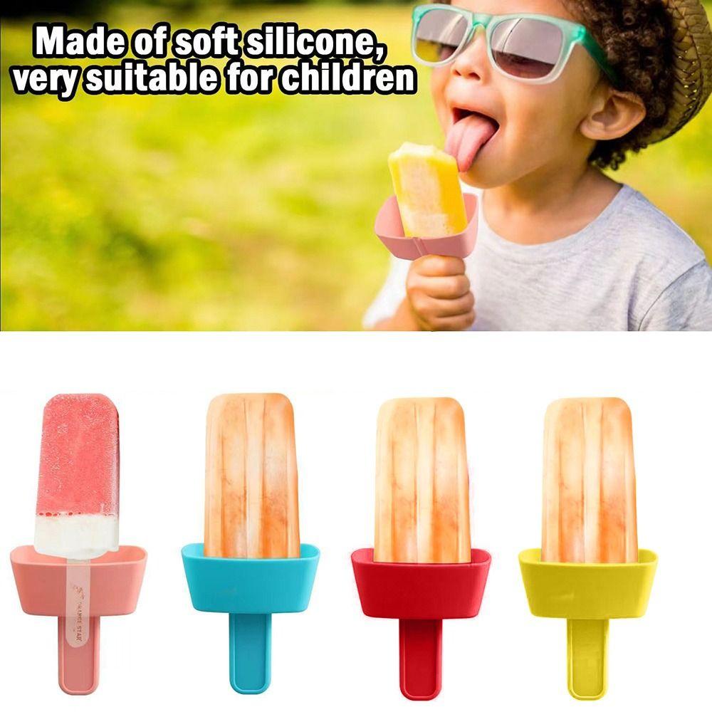 1/2Pcs Anti-flow Drip Proof Popsicle Rack Ice Pop Guard Anti-drip Tray Ice Cream Bracket Dirtiness Free Silicone