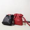 Korean version of leather drawstring cloud bag women's new versatile lucky bag mobile phone bag casual simple work commuter messenger bag