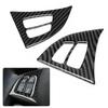 2Pcs Set Carbon Fiber Steering Wheel Frame Cover Trim Left Hand Driving Fit for E70 X5 2008 2013