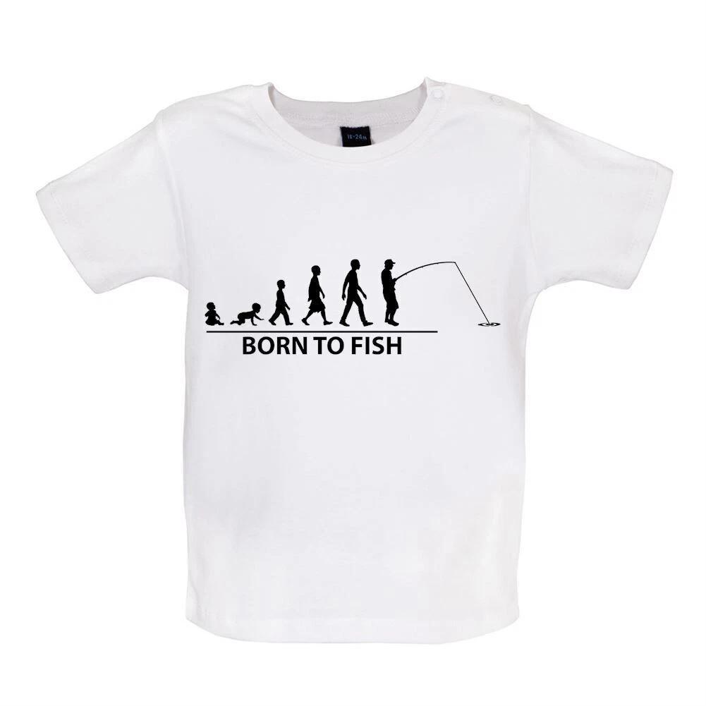 

Born To Fish - Baby Kids Boys Girls Unisex T-Shirt / Babygrow - Fishing Fisherman Angler Set Love 100