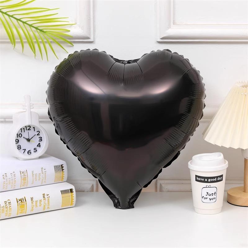 

18 Inch Love Balloon Fruit Heart-Shaped Aluminum Foil Aluminum Film Confession Balloon Wedding Wedding Room Arrangement Birthday Decoration 18 inch black love