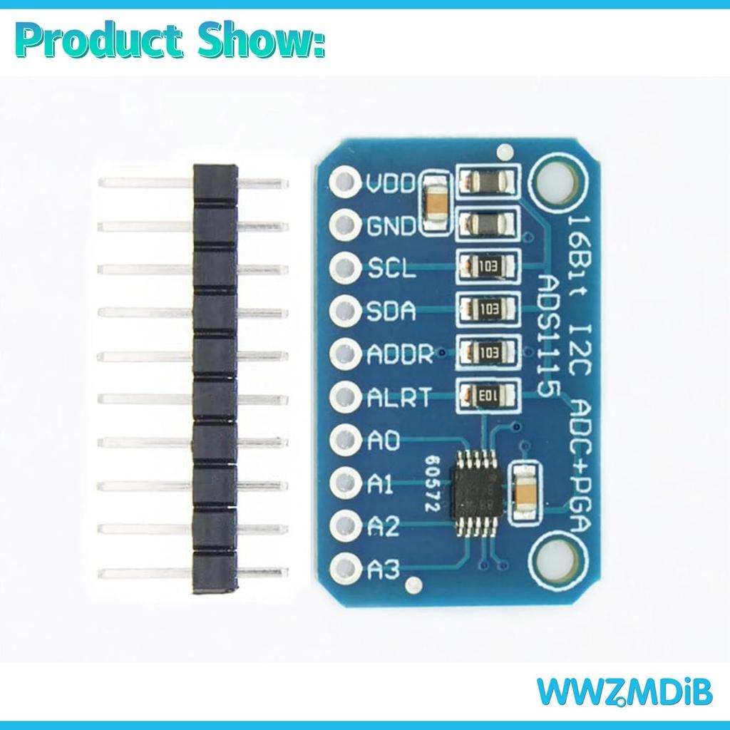 WWZMDiB 4Pcs ADS1115 16 Bit 16 Byte 4 Channel I2C IIC Analog-to-Digital ADC PGA Converter for Arduino Raspberry Pi DIY and Other Experiments