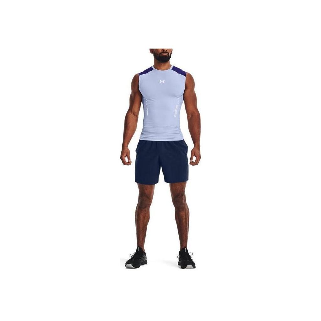 Under Armour Sportswear Running Fitness Training Fashion Casual Breathable Comfortable Round Neck Sleeveless Vest Men Tops Light-Blue 1370656-438
