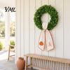 Rustic Fireplace Mantel Trimmings Halloween Pumpkin Wreath Sash for Fall Front Door Decor, Orange Scalloped Fabric Festival Gift Decorating