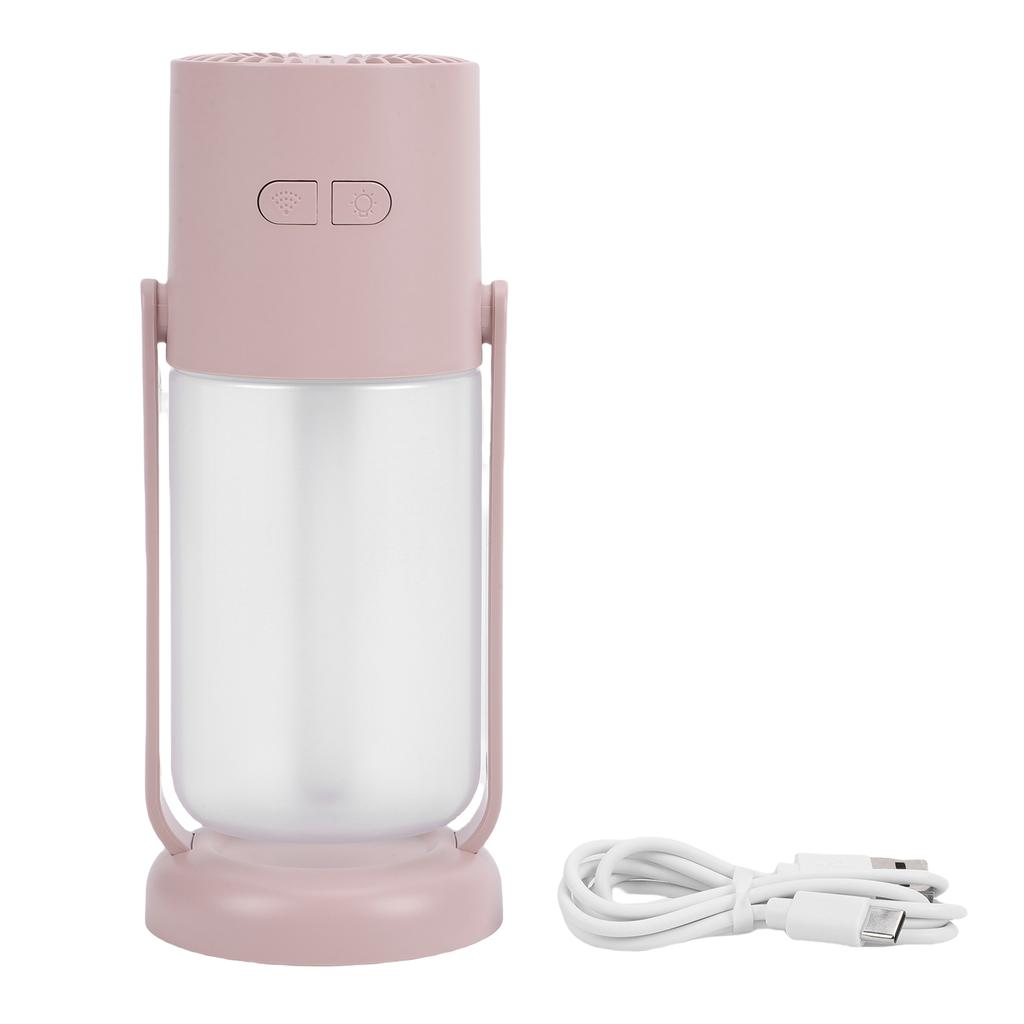 Mini Humidifier with Light Quiet Portable Small USB Humidifier for Car Home Desktop Office 260ml Pink