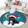 French Bulldog Round Area Rug,Carpet Rug for Living Room Bedroom Sofa Playroom Decor,Non-slip Floor Mat