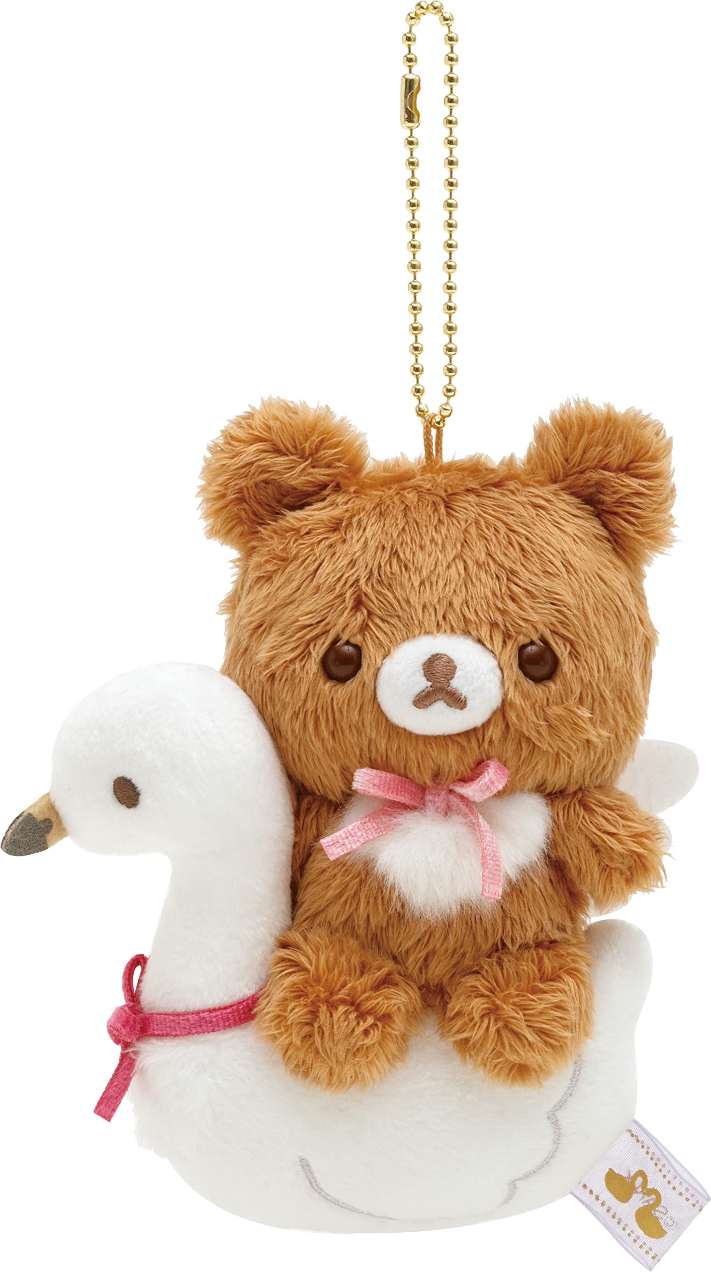 

Rilakkuma and Golden Hanging Stuffed Toy Chiiroikoguma and MF86601 San-X Swan Flower Swan-san