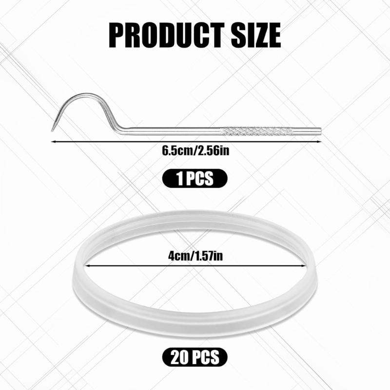 20Pieces Multifunctional Coffee Machine Filter Cup Sealing Gasket Heat Resistant Silicone Texture with Convenient Hook