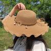 WTEMPO Solid Color Women Spring Summer Wide Brim Flowers Bow Sun Hats Outdoor Breathable Foldable Beach Sunscreen Hats