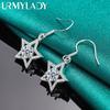 925 Sterling Silver Star Zircon Earrings Charm Jewelry