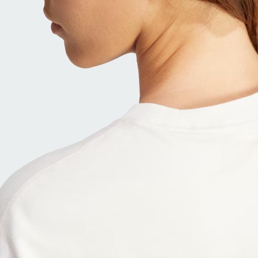 Adidas Originals Essential Logo Printed Round Neck Loose Short Sleeve T-Shirt Women Tops White IR5976