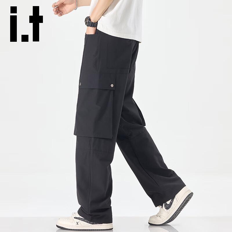 izzue it Men's Ice Silk Straight Cargo Pants