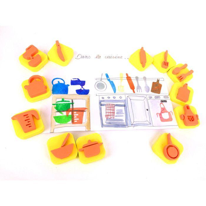 Mini tampon en mousse 3,5cm Toque chef 12 pièces