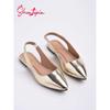 Shoetopia Pointed Toe Golden Bellies For Girls-Eu41