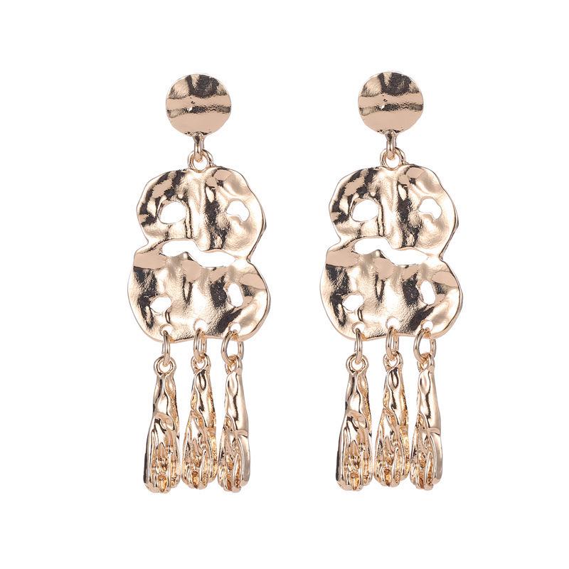 Geometrische Ohrringe mit Wassertropfenrelief für Damen - Retro-Mode, ethnischer Stil, kreatives rundes und quadratisches Design.