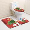 Christmas Bathroom Floor Mat Toilet Three-Piece Set