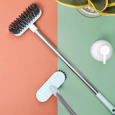 Spazzola per Pavimenti Manico Lungo Staccabile Setole Rigide Scrubber per Terrazzi per Bagno Cucina Davanzale Pulizia Profonda