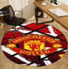 Manchester City FC Pattern Round Rug, Indoor/Outdoor Mat, for Picnic, Gameroom, Bedroom, Office, Living Room, Home Decor Carpet, Birthday Gift
