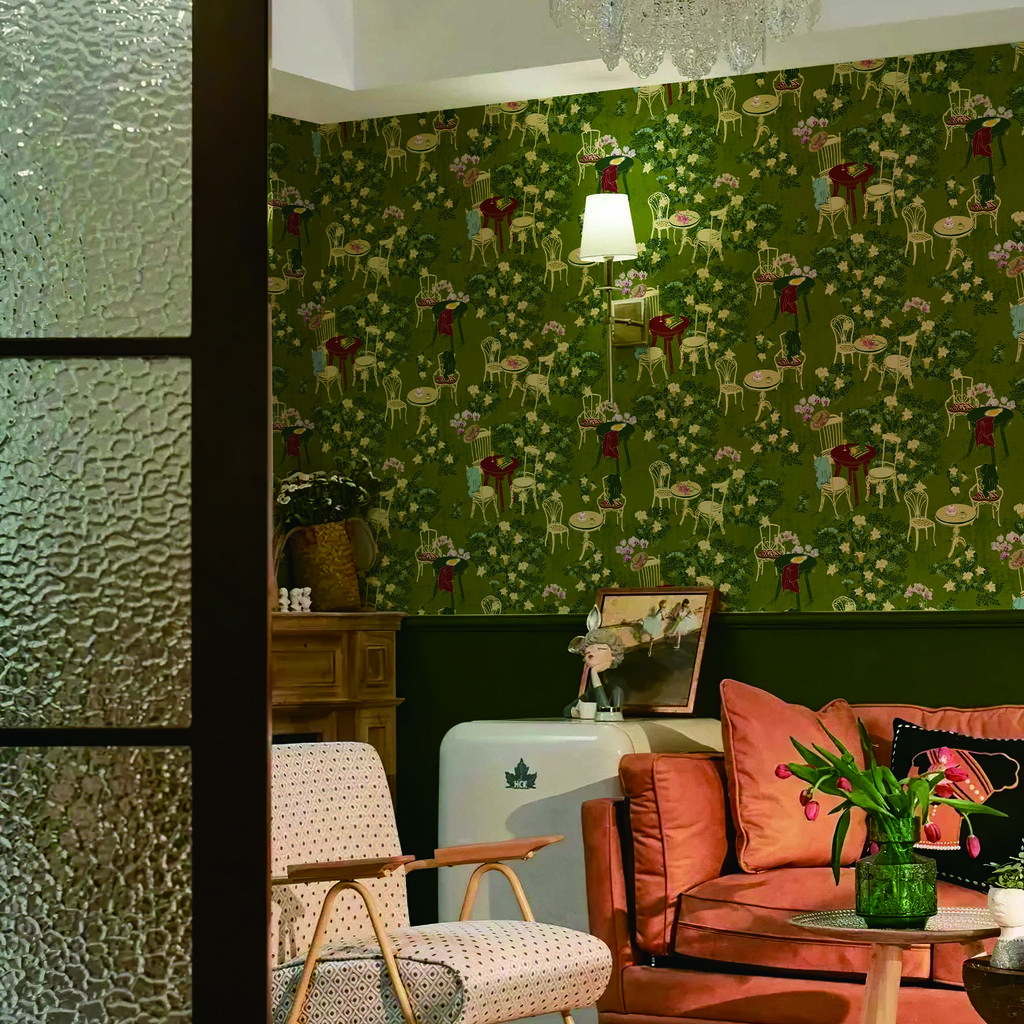 Chic Green Peel And Stick Wallpaper For Living Room Waterproof And Durable Self Adhesive PVC Home Decoration Cabinet Stickers