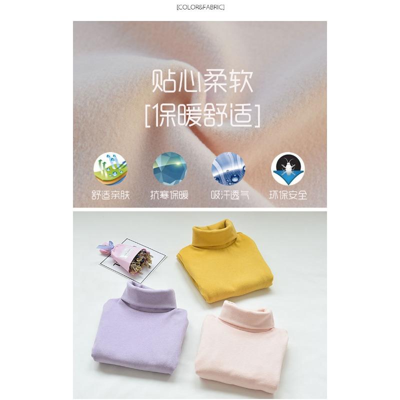 Mädchen Kinder Langarm Hoher Kragen T-Shirt Herbst Basic Oberteil