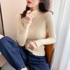 Sweter damski szczupły seksowny dzianinowy golf Ruched wysoki elastyczny solidny modny sweter damski swetry