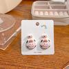 Summer Cartoon Cute Fruit Anthropomorphic Q Version Fun Girl Stud Earrings Peach Cow Flowers