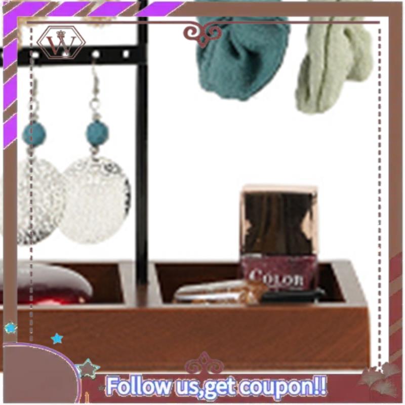7-Layer Large Earring Jewelry Stand Bracelet Necklace Display Stand Kit Solid Wood Base Rings Jewelry Stand чёрный