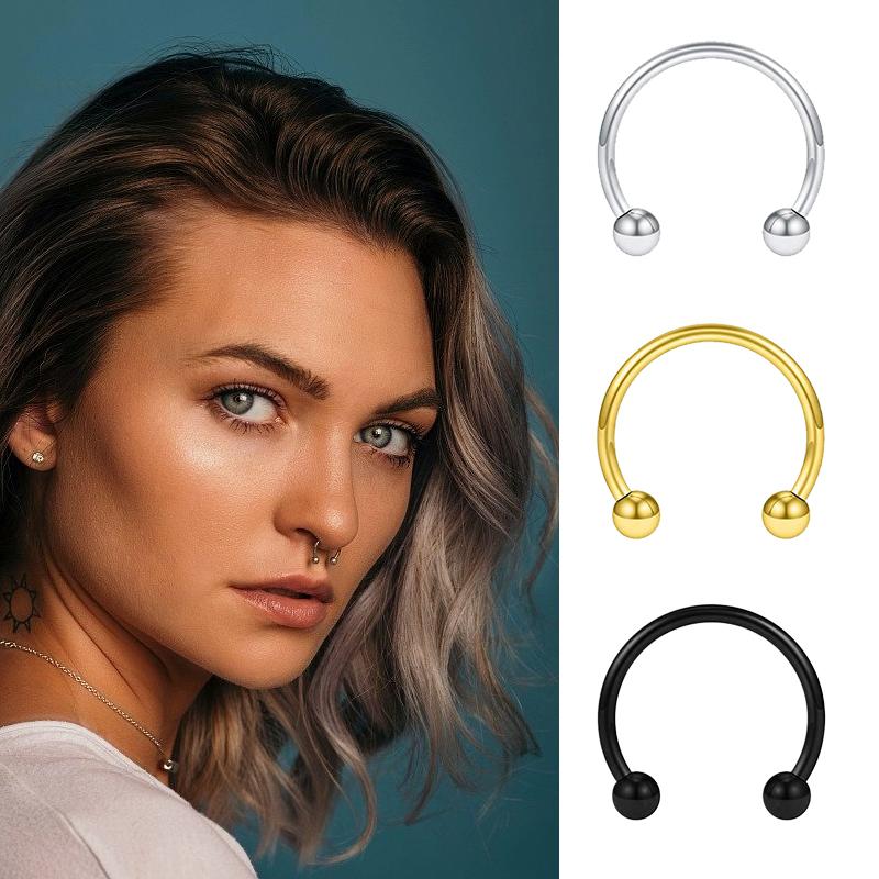1pc 316L Stainless Steel Lip Rings Studs Labret Piercing Master Earrings Septum Nose Hoops Unisex Women Punk Cool Body Jewelry