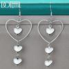 Romantic Heart Earrings Gift Silver Party Fashion Jewelry