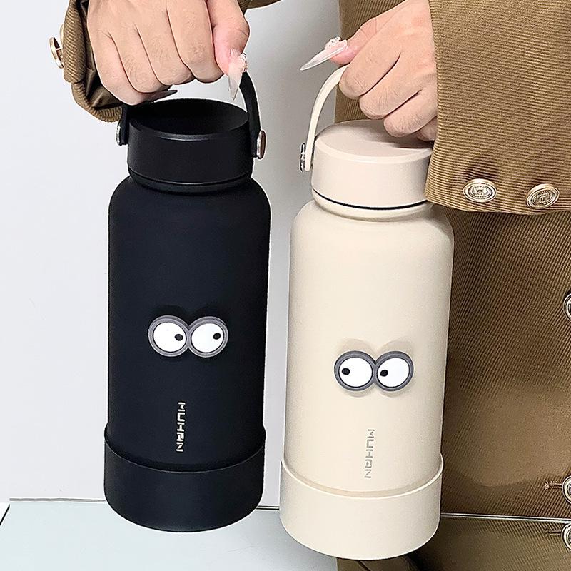 New Frosted Thermos Cup Stainless Steel Thermos Cup Student Sports Water Cup Portable Large Capacity Cup