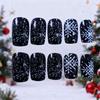 European and American Christmas 24 pieces nail art wear nail classic fashion snowflake polka dot medium and long nail wear