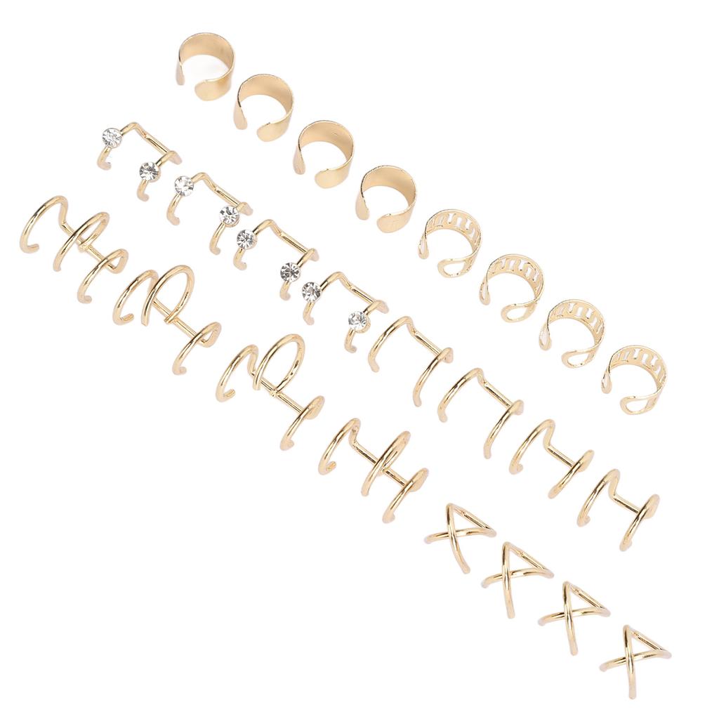 48Pcs Ear Cuff Non Piercing Colorfast Rugged Lightweight Stylish Braid Beads Hair Jewelry for