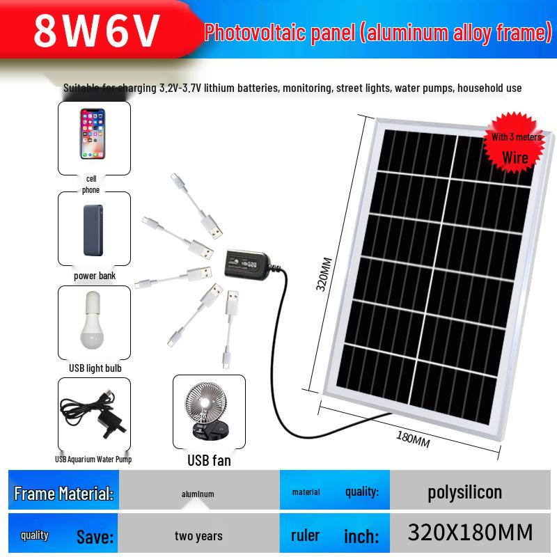 Brand New Monocrystalline Solar Panel 6V 12V 24V Home Power Generation System