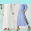 Luxusní dámský kaftan Bavlna Dlouhý rukáv Jednobarevný Ležérní Oversized Maxi košilové šaty